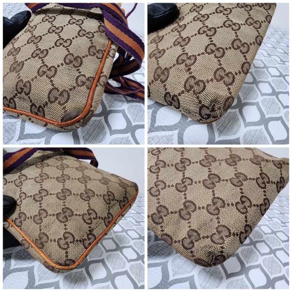 Authentic Gucci GG Canvas Web Crossbody Bag Beige/Brown - Picture 11 of 12